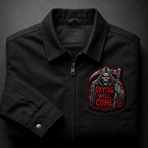 Patch brodé Oxytag Sports thermocollant, forme irrégulière, rouge et noir, en tissu tissé, badge décoratif, prix abordable, personnalisation OEM - Product Image 5