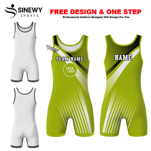 Combinaison de lutte personnalisée pour hommes, impression par sublimation, spandex/polyester 240g, poids léger, logo frontal, coupe ajustée - Product Image 4