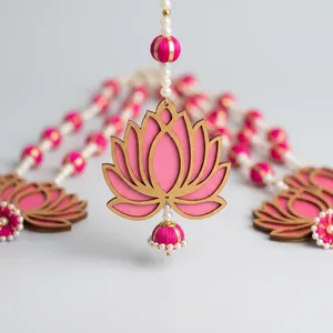 Élégante Guirlande Perlée Rose Lotus à Suspendre pour Décoration Murale, Portes, Fenêtres, Festivals, Mariages et Présentoirs Décoratifs - Product Image 2