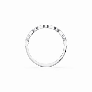 18K White Gold Lab Grown Diamond Mixed Shape <b>Open</b> Cuff <b>Ring</b> IGI Certified Adjustable - Product Image 2