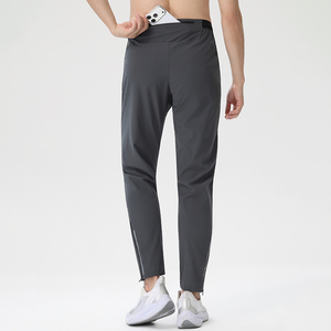 Pantalon de survêtement noir pour homme, taille élastique avec cordon de serrage, coupe décontractée, en coton tricoté mi-lourd, style printemps, nouveauté - Product Image 2