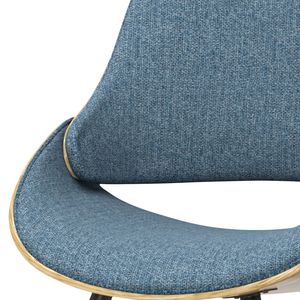Sedia da pranzo Malden in legno curvato con schienale in denim blu/marrone chiaro - Product Image 4
