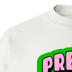Sudadera de cuello redondo con estampado gráfico exclusivo para chicas, blanca, de manga larga, puños acanalados, informal, de forro polar para mujer, estilo urbano. - Product Image 3