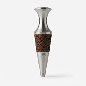 Bouchon de bouteille de vin en acier inoxydable et bois artisanal, scellant hermétique réutilisable pour le vin rouge, le champagne et les spiritueux, accessoires de bar - Product Image 1
