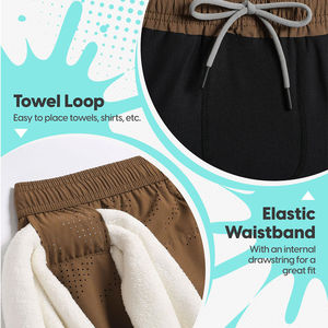 Shorts de sport légers en Spandex/Polyester pour hommes – Style sportif, haute qualité, finition lisse, taille élastique - Product Image 4