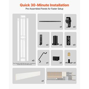 Puerta Plegable de 24 x 84 Pulgadas, Puerta Corredera de MDF para Armario, con Kit de Herrajes, Diseño de Marco en H que Ahorra Espacio, Fácil de Montar - Product Image 5