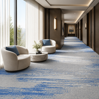 Moquette florale imprimée sur mesure en PP et nylon, moquette mur à mur de 4 m de large à poils coupés pour couloir d'hôtel, ignifuge
