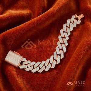 Bracelet à maillons fins en moissanite or rose, style Manhattan New York, pour tous les jours, soirée, mariage, cadeau - Product Image 4