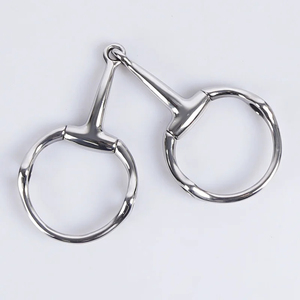 Bocado de cuero para caballo con boquilla y anillas de metal plateado para uso ecuestre, bocado para caballo estilo western, equipo ecuestre de la mejor calidad. - Product Image 5