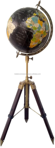 Boussole en bronze de style nautique antique personnalisée en gros, base en bois faite à la main, globe sur le thème du logo, modèle en métal poli, cadeau - Product Image 2