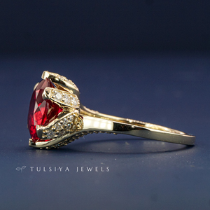 Anillo de Diamantes de Lujo de 14K con Diamantes Cultivados en Laboratorio para Mujer, Anillo de Compromiso y Boda Clásico con Diamantes Sintéticos Brillantes, Joyería Elegante - Product Image 3
