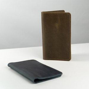 Funda para Chequera de Cuero Liso de Fabricante, Fundas para Chequera de Cuero Genuino con 2 Bolsillos, Porta Cheques Impermeable - Product Image 2