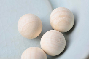FAIZA <b>CRAFT</b> FC-8755 40mm Natural <b>Wood</b> Smooth Beech Decorative <b>Balls</b> Flat Base Wall Hanging Durable Crafts DIY Wedding Plant - Product Image 2
