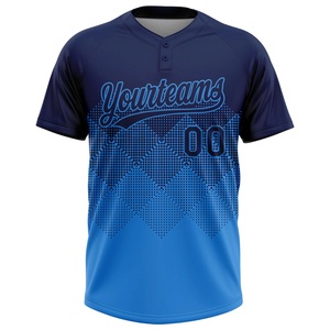 Camiseta de Béisbol Yourteams para Hombre, Manga Corta, Sublimada, Absorbe la Humedad, Ajuste Atlético, Uniforme Azul de Equipo - Product Image 1
