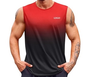 Débardeur sans manches dégradé pour homme, col rond, pour fitness, entraînement, musculation, gym, sport - Product Image 1