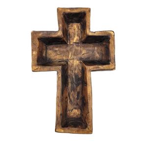 MÁS VENDIDO Cuenco de Madera en Forma de Cruz de Alta Calidad con Acabado Quemado, Decoración Vintage para el Hogar, Fabricación de Velas, Característica Sostenible - Product Image 1