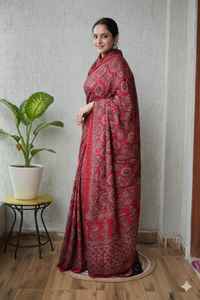 Sari en soie modale de haute qualité, tissu confortable, sari pour occasions festives - Product Image 2