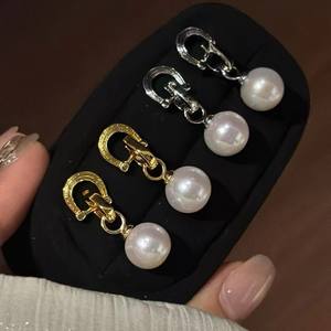 18K Cold White Light Natural Freshwater Akoya Pearl Earrings 11-10mm Round Flawless <b>Mirror</b> Matching Gift <b>Box</b> - Product Image 1