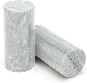 Ensemble de salière et poivrière en marbre, ensemble d'assaisonnements en marbre, vaisselle de luxe en marbre, shaker en pierre artisanal, décoration de cuisine moderne - Product Image 3