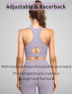 Soutien-gorge de compression personnalisé pour femme, vêtement de sport et de yoga en tissu Spandex, haut anti-transparence, moderne, confortable et de haute qualité - Product Image 3