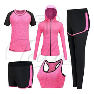 Ensemble de yoga 5 pièces le plus vendu, léger, pour femmes, prix de gros, nouveau design, ensemble de yoga pour femmes en vente - Product Image 3
