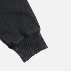 Sweat à capuche pour homme en mélange coton-polyester, teint en pièce, orné de strass, finition délavée, motif à carreaux - Product Image 4