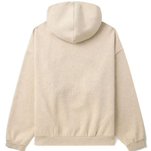 เสื้อฮู้ดผู้ชายสีเบจ ทรงปกติ ผ้าฝ้ายฟลีซถัก 100% แห้งเร็ว มีกระเป๋าหน้า สไตล์วินเทอร์ ล้ำสมัย - Product Image 5