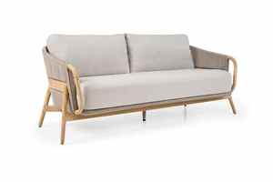 Ensemble de table basse ronde minimaliste avec pieds en bois et plateau blanc, mobilier d'extérieur - Product Image 3