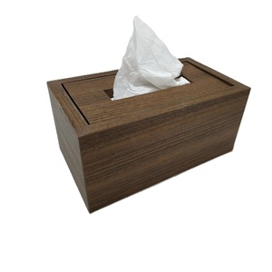 Moderna caja de pañuelos de madera, forma rectangular, de pie, para decoración de encimeras de hogar, oficina, baño, soporte para toallitas secas - Product Image 1