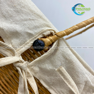 Cesta de Almacenamiento de Mimbre Ecológica, Cesta de Mimbre Rústica con Marco, Forro de Algodón, Asas para Picnic y Almacenamiento en la Cocina - Product Image 6
