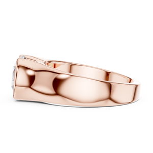 Rose Gold Color <b>Diamond</b> <b>Ring</b> Resizable Band Round Cut Synthetic Stone Unisex Jewelry Gift - Product Image 2