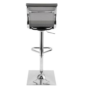 Mirage Contemporary Adjustable <b>Barstool</b> with <b>Swivel</b> in Silver Sleek Modern Design for Comfort and Style - Product Image 4