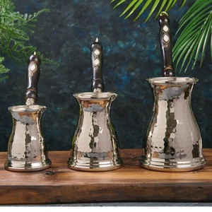 ชุดหม้อกาแฟทองแดงตอกลายแบบตุรกี 3 ใบ พร้อมที่ตักด้ามยาว ดีไซน์แบบดั้งเดิม - Product Image 4