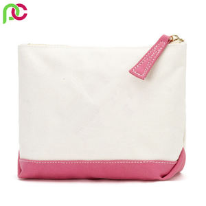 New Arrival Eco Friendly Blank Reusable Plain Custom Cotton Canvas <b>Make</b> <b>up</b> Cosmetic <b>Pouch</b> Bag Bolsa with Printed logo - Product Image 1