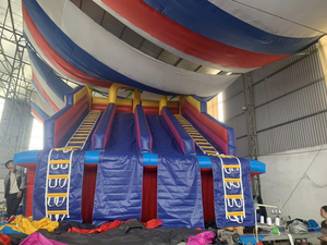 Tobogán Acuático Inflable Happy Castle de 13X12.7 pies con Doble Carril y Piscina, Fácil de Instalar, Material de PVC, para Jugar al Aire Libre - Product Image 2