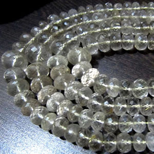 Perles de quartz rutilé doré naturel, facettées en rondelle, de 6 à 10 mm, graduées - Product Image 1