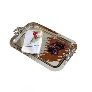 Plateau de service en acier inoxydable pour hôtel, restaurant, mariage, traiteur, fête, buffet, table de repas - Product Image 1