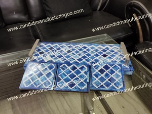 Ensemble brûle-encens Bakhoor en résine bleu et blanc avec incrustation de os, plateau porte-encens, décoration islamique pour la maison, coffret cadeau - Product Image 6