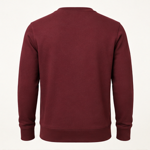 Customize Maroon Mens Modern Straight Classic <b>Crewneck</b> With Triangle Insert Pullover Sweatshirt MCRW-0049 - Product Image 2