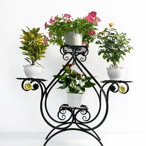 Supports de plantes en fer forgé robustes pour pots de fleurs, jardin, patio, balcon et décoration paysagère commerciale - Product Image 2