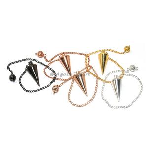 Mini Drop Engraved Pentagram Metal Pendulum for Metaphysical Healing Pendulum, Stone Crystal for Reiki Healing, Dowsing - Product Image 5