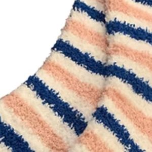 <b>Ladies</b> Soft <b>Fluffy</b> <b>Socks</b> Pink Navy White Stripe Design Cozy Plush Warm Ankle <b>Socks</b> Comfortable Casual Home Winter Hosiery - Product Image 6