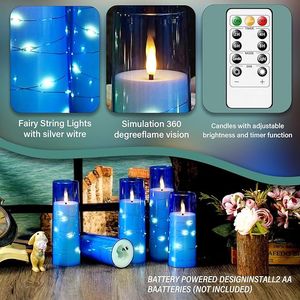 Candele LED Senza Fiamma per Atmosfera Romantica, Set da 5 Pezzi con Timer, Candele LED Tremolanti in Acrilico per un'Atmosfera Accogliente - Product Image 3