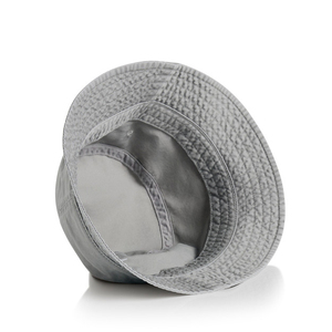 <b>Light</b> Gray Cotton Bucket <b>Hat</b> For Outdoor Sun Protection Casual Fishing Travel Custom Logo Breathable Unisex Headwear - Product Image 3
