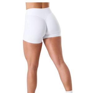 Women's <b>White</b> <b>Wrap</b> Mid Rise Shorts Stretch Compression Gym Workout Running Yoga Fitness Training Activewear Athletic Performa - Product Image 2