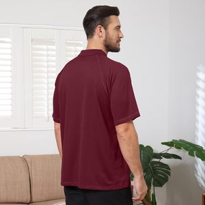 T-shirt pour homme avec logo brodé personnalisé, tricoté de qualité supérieure, respirant, pour le golf et les loisirs, manches courtes, OEM ODM, vente en gros - Product Image 5