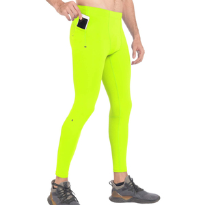 Men's Quick-Drying Breathable Compression Yoga Leggings with Custom Patch Pocket Elastic Waist <b>Tight</b> Pants Stretch Legging - Product Image 5
