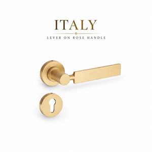 Manija de palanca italiana mate antigua con base decorativa para puertas, ideal para aplicaciones residenciales, comerciales e interiores. - Product Image 2