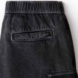 Shorts en jean décontractés pour hommes, couleur unie, coupe ample, respirants, taille mi-haute, brodés, séchage rapide, style streetwear, très demandés pour l'été - Product Image 2