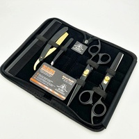 Ensemble de ciseaux de coupe de cheveux en acier inoxydable, kit pour désépaissir, salon de coiffure, sous étiquette privée, 6 pouces, 5 pièces
